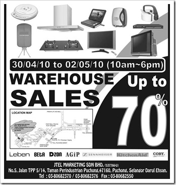 jtelwarehousesale_thumb - Malaysia Sales Promotions & Freebies Warehouse Sale & Clearance in Malaysia 