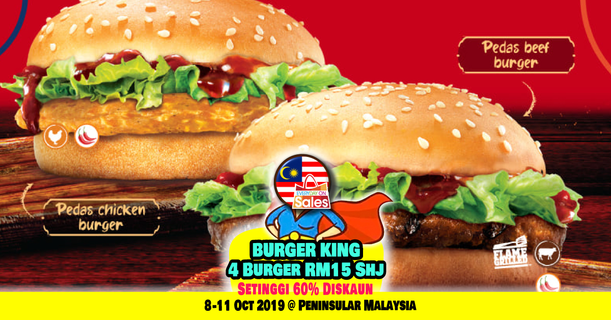 Rahsia Terdedah RM3.75 untuk Burger King Daging atau Ayam! Jimat setinggi 60% Diskaun! Seluruh Peninsular Malaysia!