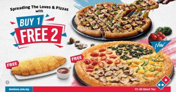 Domino’s-Pizza-Buy-1-Free-2-Promotion-350x183 - Beverages Food , Restaurant & Pub Johor Kedah Kelantan Kuala Lumpur Melaka Negeri Sembilan Pahang Penang Perak Perlis Pizza Promotions & Freebies Putrajaya Sabah Sarawak Selangor Terengganu 