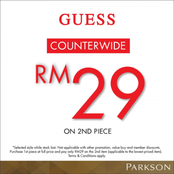 GUESS-Counterwide-Promotion-at-Parkson-350x350 - Apparels Fashion Accessories Fashion Lifestyle & Department Store Johor Kedah Kuala Lumpur Negeri Sembilan Perak Promotions & Freebies Sabah Sarawak Selangor 