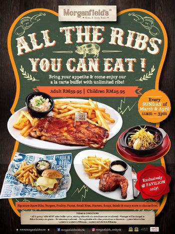 Morganfield’s-All-The-Ribs-You-Can-Eat-Promo-350x467 - Beverages Food , Restaurant & Pub Johor Kuala Lumpur Negeri Sembilan Pahang Promotions & Freebies Putrajaya Selangor 