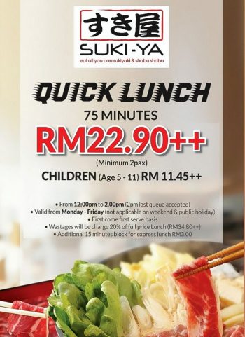 Suki-Ya-Quick-Lunch-Promotion-350x481 - Beverages Food , Restaurant & Pub Promotions & Freebies Selangor 