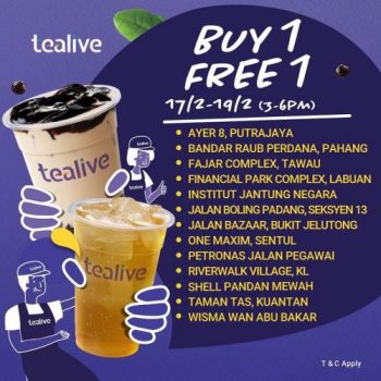 Tealive-Buy-1-FREE-1-Promotion-1-350x350 - Beverages Food , Restaurant & Pub Kedah Kuala Lumpur Pahang Promotions & Freebies Putrajaya Sarawak Selangor 