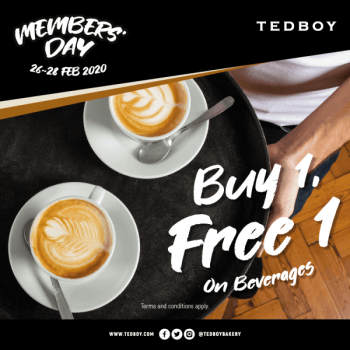 Tedboy-Bakery-Members-Day-Promotion-350x350 - Beverages Food , Restaurant & Pub Johor Kedah Kelantan Kuala Lumpur Melaka Negeri Sembilan Pahang Penang Perak Perlis Promotions & Freebies Putrajaya Sabah Sarawak Selangor Terengganu 