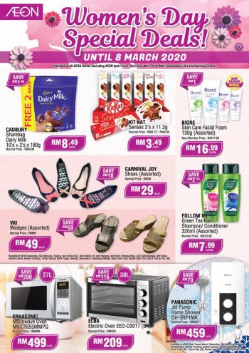 AEON-Women-Day-Promotion-350x495 - Johor Kedah Kelantan Kuala Lumpur Melaka Negeri Sembilan Pahang Penang Perak Perlis Promotions & Freebies Putrajaya Sabah Sarawak Selangor Supermarket & Hypermarket Terengganu 