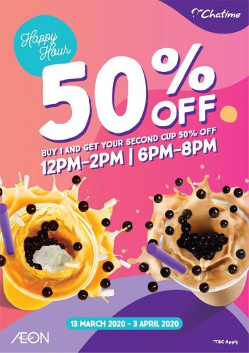 Chatime-Happy-Hour-Promo-350x495 - Beverages Food , Restaurant & Pub Kuala Lumpur Promotions & Freebies Selangor 