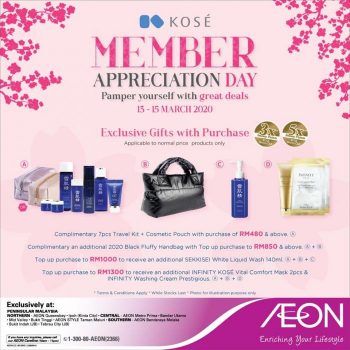 Kose-Member-Appreciation-Day-Promotion-at-AEON-350x350 - Beauty & Health Johor Kedah Kelantan Kuala Lumpur Melaka Negeri Sembilan Pahang Penang Perak Perlis Personal Care Promotions & Freebies Putrajaya Sabah Sarawak Selangor Skincare Supermarket & Hypermarket Terengganu 