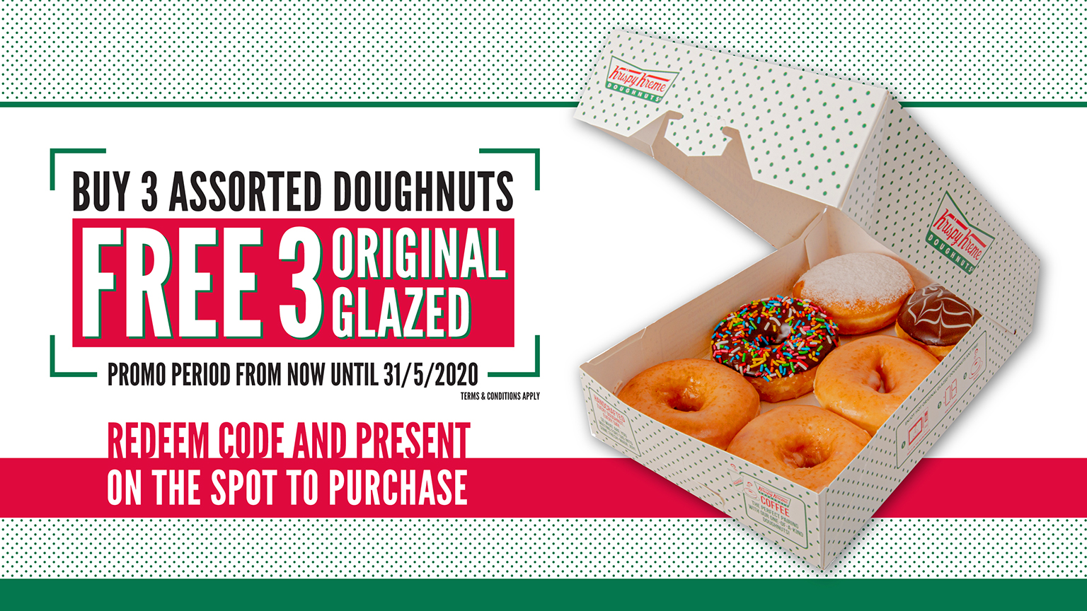 Now till 31 May 2020 Krispy Kreme Special Promotion
