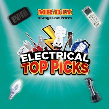 MR-DIY-Electrical-Top-Picks-Promotion-350x350 - Home & Garden & Tools Johor Kedah Kelantan Kuala Lumpur Lightings Melaka Negeri Sembilan Others Pahang Penang Perak Perlis Promotions & Freebies Putrajaya Sabah Safety Tools & DIY Tools Sarawak Selangor Terengganu 