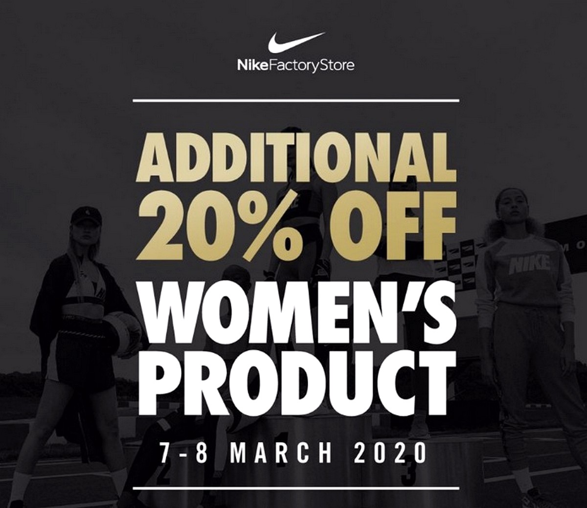 Nike-Factory-Store-Special-Sale-Women-Day-Addtional-Discounts-2020-Malaysia-Warehouse-Sale-Clearance-Jualan-Gudang-Sports-Sukan-2021-001 - Apparels Bicycles Fashion Accessories Fashion Lifestyle & Department Store Fitness Footwear Golf Johor Kuala Lumpur Melaka Nationwide Outdoor Sports Pahang Selangor Sports,Leisure & Travel Sportswear Swimwear Warehouse Sale & Clearance in Malaysia 