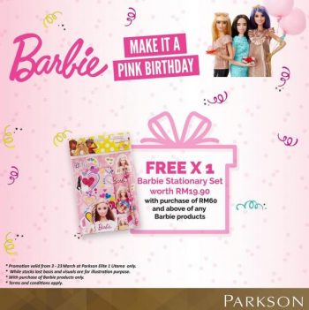 Parkson-Free-HotWheels-Barbie-and-Fisher-Price-Promotion-350x351 - Baby & Kids & Toys Kuala Lumpur Promotions & Freebies Selangor Supermarket & Hypermarket Toys 