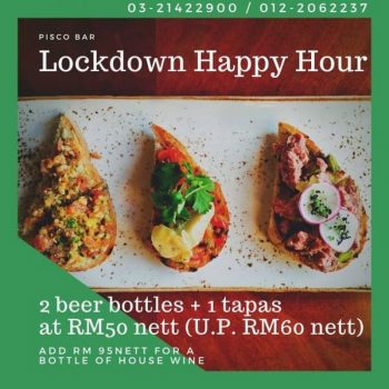 Pisco-Bar-Lockdown-Happy-Hour-350x350 - Beverages Food , Restaurant & Pub Johor Kedah Kelantan Kuala Lumpur Melaka Negeri Sembilan Pahang Penang Perak Perlis Promotions & Freebies Putrajaya Sabah Sarawak Selangor Terengganu 