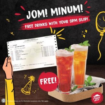 Pizza-Hut-Free-Drinks-with-SPM-Slip-Promotion-350x350 - Beverages Food , Restaurant & Pub Johor Kedah Kelantan Kuala Lumpur Melaka Negeri Sembilan Pahang Penang Perak Perlis Pizza Promotions & Freebies Putrajaya Sabah Sarawak Selangor Terengganu 