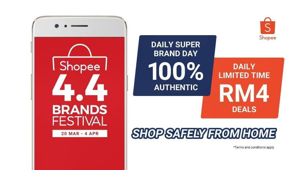 Now till 4 Apr 2020: Shopee 4.4 Brands Festival - EverydayOnSales.com
