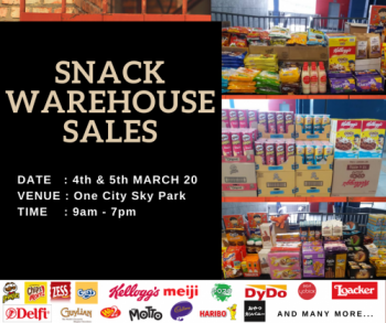 Snacks-Warehouse-Sale-at-One-City-Sky-Park-350x293 - Beverages Food , Restaurant & Pub Selangor Snacks Warehouse Sale & Clearance in Malaysia 