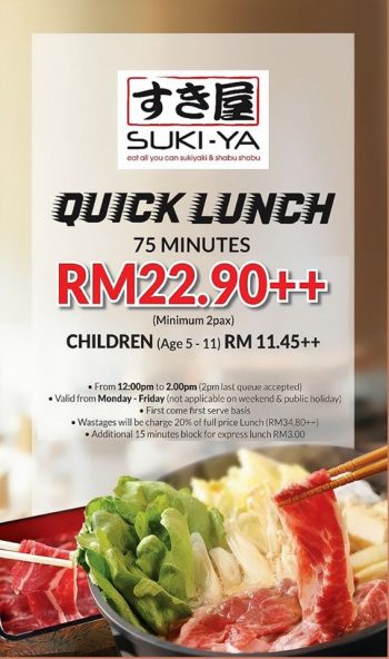 Suki-Ya-Quick-Lunch-Promotion-350x592 - Beverages Food , Restaurant & Pub Promotions & Freebies Selangor 