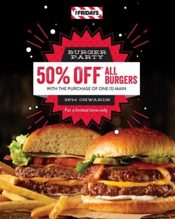 TGI-Fridays-Burger-Party-All-Burgers-Promotion-350x438 - Beverages Burger Food , Restaurant & Pub Kuala Lumpur Penang Promotions & Freebies Selangor 