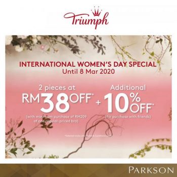 Triumph-International-Womens-Day-Sale-at-Parkson-350x350 - Fashion Accessories Fashion Lifestyle & Department Store Johor Kedah Kelantan Kuala Lumpur Lingerie Malaysia Sales Melaka Negeri Sembilan Pahang Penang Perak Perlis Putrajaya Sabah Sarawak Selangor Supermarket & Hypermarket Terengganu 