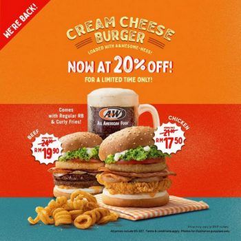AW-Cream-Cheese-Burger-Promotion-350x350 - Beverages Food , Restaurant & Pub Johor Kedah Kelantan Kuala Lumpur Melaka Negeri Sembilan Pahang Penang Perak Perlis Promotions & Freebies Putrajaya Sabah Sarawak Selangor Terengganu 