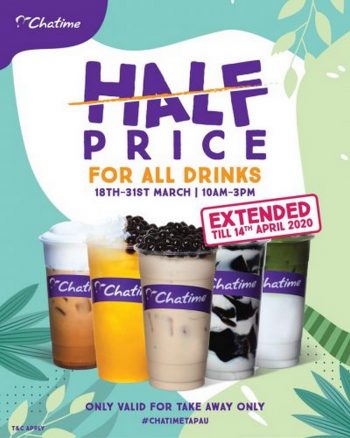 Chatime-50-Off-Promotion-350x438 - Beverages Food , Restaurant & Pub Johor Kedah Kuala Lumpur Negeri Sembilan Penang Perak Promotions & Freebies Putrajaya Sarawak Selangor 