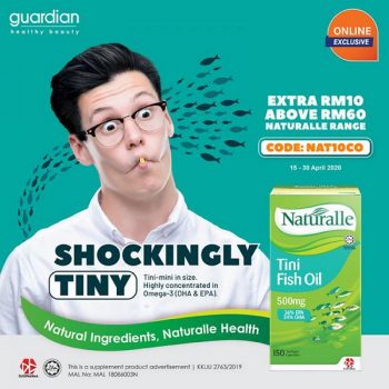 Guardian-Online-Naturalle-Tini-Fish-Oil-RM10-OFF-Promotion-350x350 - Beauty & Health Health Supplements Johor Kedah Kelantan Kuala Lumpur Melaka Negeri Sembilan Online Store Pahang Penang Perak Perlis Personal Care Promotions & Freebies Putrajaya Sabah Sarawak Selangor Terengganu 