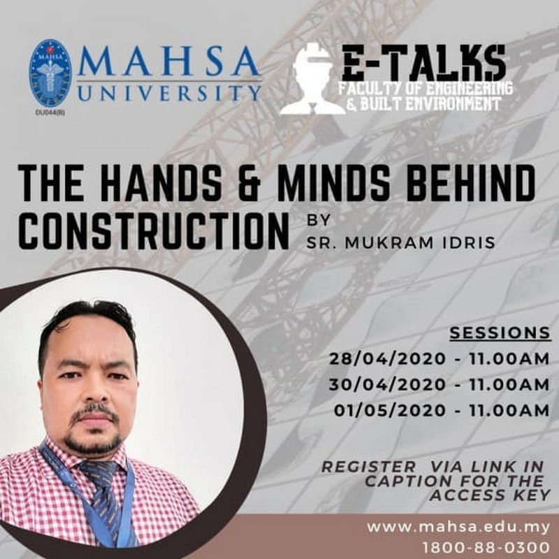 28 Apr-1 May 2020: Mahsa University E-Talks by the Faculty ...