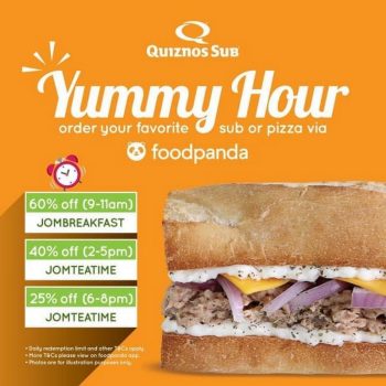 Quiznos-Yummy-Hour-Promotion-350x350 - Beverages Food , Restaurant & Pub Johor Kedah Kelantan Kuala Lumpur Melaka Negeri Sembilan Online Store Pahang Penang Perak Perlis Promotions & Freebies Putrajaya Sabah Sarawak Selangor Terengganu 