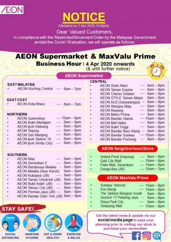 Supermarket-and-Convenience-Store-Opening-Hours-During-Movement-Control-Period-1-350x495 - Events & Fairs Johor Kedah Kelantan Kuala Lumpur Melaka Negeri Sembilan Pahang Penang Perak Perlis Putrajaya Sabah Sarawak Selangor Supermarket & Hypermarket Terengganu 