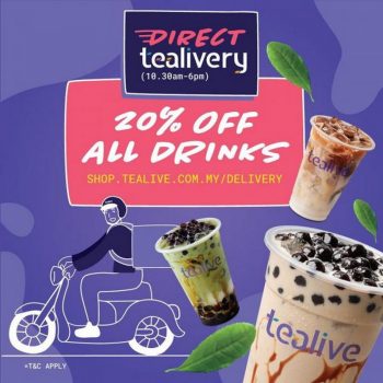 Tealive-20-OFF-Promotion-via-Direct-Tealivery-350x350 - Beverages Food , Restaurant & Pub Johor Kedah Kelantan Kuala Lumpur Melaka Negeri Sembilan Online Store Pahang Penang Perak Perlis Promotions & Freebies Putrajaya Sabah Sarawak Selangor Terengganu 