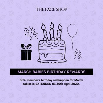 The-Face-Shop-March-Babies-Birthday-Rewards-350x350 - Beauty & Health Johor Kedah Kelantan Kuala Lumpur Melaka Negeri Sembilan Pahang Penang Perak Perlis Personal Care Promotions & Freebies Putrajaya Sabah Sarawak Selangor Skincare Terengganu 