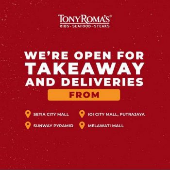 Tony-Romas-Stay-At-Home-Promotion-350x350 - Beverages Food , Restaurant & Pub Kuala Lumpur Promotions & Freebies Putrajaya Selangor 