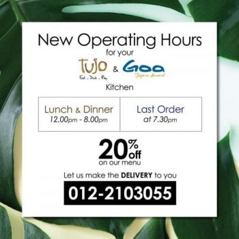 Tujo-New-Operating-Hour-350x350 - Beverages Food , Restaurant & Pub Johor Kedah Kelantan Kuala Lumpur Melaka Negeri Sembilan Pahang Penang Perak Perlis Promotions & Freebies Putrajaya Sabah Sarawak Selangor Terengganu 