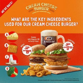 AW-Cream-Cheese-Burger-Promo-1-350x350 - Beverages Food , Restaurant & Pub Johor Kedah Kelantan Kuala Lumpur Melaka Negeri Sembilan Online Store Pahang Penang Perak Perlis Promotions & Freebies Putrajaya Sabah Sarawak Selangor Terengganu 