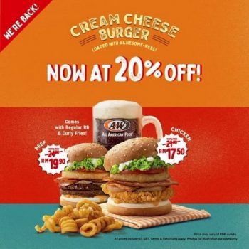 AW-Cream-Cheese-Burger-Promo-350x350 - Beverages Food , Restaurant & Pub Johor Kedah Kelantan Kuala Lumpur Melaka Negeri Sembilan Online Store Pahang Penang Perak Perlis Promotions & Freebies Putrajaya Sabah Sarawak Selangor Terengganu 