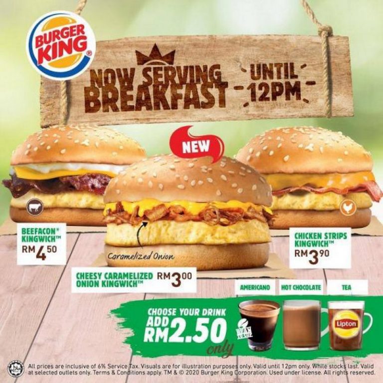 20 May 2020 Onward Burger King Breakfast Menu Promo
