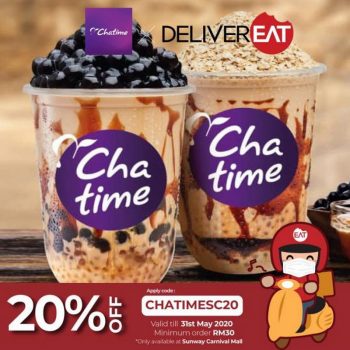 Chatime-20-OFF-Promotion-on-DeliverEat-350x350 - Johor Kedah Kelantan Kuala Lumpur Melaka Negeri Sembilan Online Store Pahang Penang Perak Perlis Promotions & Freebies Putrajaya Sabah Sarawak Selangor Supermarket & Hypermarket Terengganu 