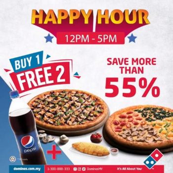 Dominos-Pizza-Happy-Hour-Buy-1-Free-2-Promotion-350x350 - Beverages Food , Restaurant & Pub Johor Kedah Kelantan Kuala Lumpur Melaka Negeri Sembilan Online Store Pahang Penang Perak Perlis Pizza Promotions & Freebies Putrajaya Sabah Sarawak Selangor Terengganu 