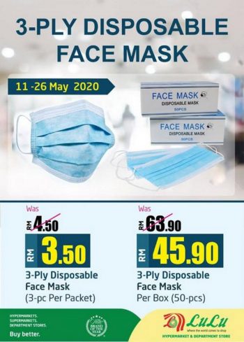 LuLu-Hypermarket-3-Ply-Disposable-Face-Mask-Promotion-350x489 - Beauty & Health Health Supplements Kuala Lumpur Promotions & Freebies Selangor Supermarket & Hypermarket 