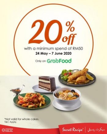 Secret-Recipe-20-OFF-Promotion-on-GrabFood-350x438 - Beverages Food , Restaurant & Pub Johor Kedah Kelantan Kuala Lumpur Melaka Negeri Sembilan Online Store Pahang Penang Perak Perlis Promotions & Freebies Putrajaya Sabah Sarawak Selangor Terengganu 