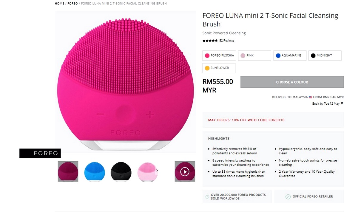 Singapore-Foreo-Luna-Mini-2-RM427-only-Promotion-Discounts-EverydayOnSales-Promo-Code-Online-Sale - Beauty & Health Cosmetics Johor Kedah Kelantan Kuala Lumpur Location Massage Melaka Nationwide Negeri Sembilan Online Store Pahang Penang Perak Perlis Personal Care Putrajaya Sabah Sarawak Selangor Skincare Terengganu Treatments Warehouse Sale & Clearance in Malaysia 