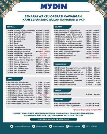 Supermarket-and-Convenience-Store-Opening-Hours-During-Movement-Control-Period-9-350x438 - Events & Fairs Johor Kedah Kelantan Kuala Lumpur Melaka Negeri Sembilan Pahang Penang Perak Perlis Putrajaya Sabah Sarawak Selangor Supermarket & Hypermarket Terengganu