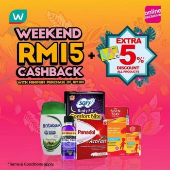 Watsons-Online-Weekend-RM15-Cashback-Promotion-350x350 - Beauty & Health Health Supplements Johor Kedah Kelantan Kuala Lumpur Melaka Negeri Sembilan Pahang Penang Perak Perlis Personal Care Promotions & Freebies Putrajaya Sabah Sarawak Selangor Terengganu 