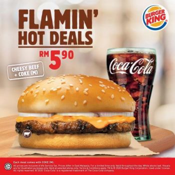 Burger-King-Cheesy-Beef-Coke-for-RM5.90-Promotion-350x350 - Beverages Food , Restaurant & Pub Johor Kedah Kelantan Kuala Lumpur Melaka Negeri Sembilan Pahang Penang Perak Perlis Promotions & Freebies Putrajaya Sabah Sarawak Selangor Terengganu 