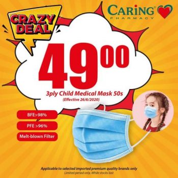 Caring-Pharmacy-Face-Mask-Crazy-Deals-Promotion-1-350x350 - Beauty & Health Health Supplements Johor Kedah Kelantan Kuala Lumpur Melaka Negeri Sembilan Pahang Penang Perak Perlis Personal Care Promotions & Freebies Putrajaya Sabah Sarawak Selangor Terengganu 