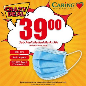 Caring-Pharmacy-Face-Mask-Crazy-Deals-Promotion-350x350 - Beauty & Health Health Supplements Johor Kedah Kelantan Kuala Lumpur Melaka Negeri Sembilan Pahang Penang Perak Perlis Personal Care Promotions & Freebies Putrajaya Sabah Sarawak Selangor Terengganu 