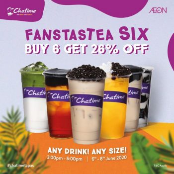 Chatime-Fanstastea-Six-Promo-350x350 - Beverages Food , Restaurant & Pub Johor Kedah Kelantan Kuala Lumpur Melaka Negeri Sembilan Pahang Penang Perak Perlis Promotions & Freebies Putrajaya Sabah Sarawak Selangor Terengganu 