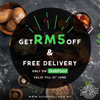 Daves-Deli-RM5-Off-Promo-at-GrabFood-350x350 - Beverages Food , Restaurant & Pub Johor Kedah Kelantan Kuala Lumpur Melaka Negeri Sembilan Online Store Pahang Penang Perak Perlis Promotions & Freebies Putrajaya Sabah Sarawak Selangor Terengganu 