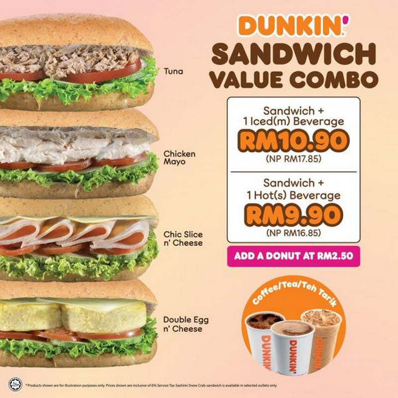 Sandwich shop dunkin donuts