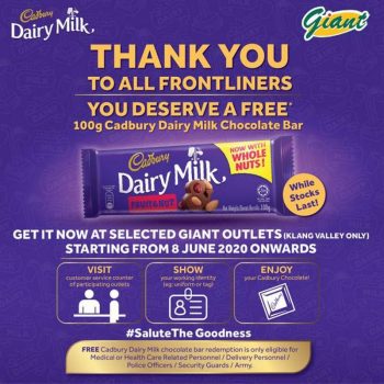 Giant-Free-Cadbury-Dairy-Milk-Chocolate-for-Frontliners-350x350 - Johor Kedah Kelantan Kuala Lumpur Melaka Negeri Sembilan Pahang Penang Perak Perlis Promotions & Freebies Putrajaya Selangor Supermarket & Hypermarket Terengganu 