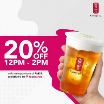 Gong-Cha-20-OFF-Promotion-on-Food-Panda-350x350 - Beverages Food , Restaurant & Pub Johor Kedah Kelantan Kuala Lumpur Melaka Negeri Sembilan Online Store Pahang Penang Perak Perlis Promotions & Freebies Putrajaya Sabah Sarawak Selangor Terengganu 